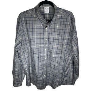 Brooks Brothers Mens Regent Fit Original Polo Shirt XL Gray Blue White